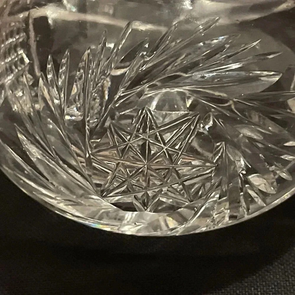 American Brilliant Hand Cut Crystal Glass Oil Vinegar Cruet Bottle - Picture 6 of 7